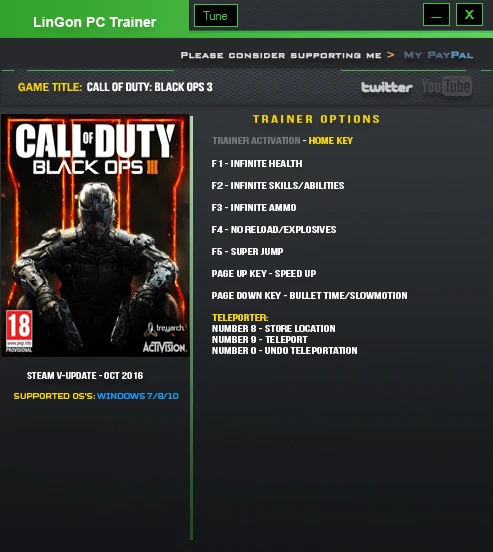 Call of Duty: Black Ops 3: Трейнер/Trainer (+9) [Update Oct 2016] {LinGon}