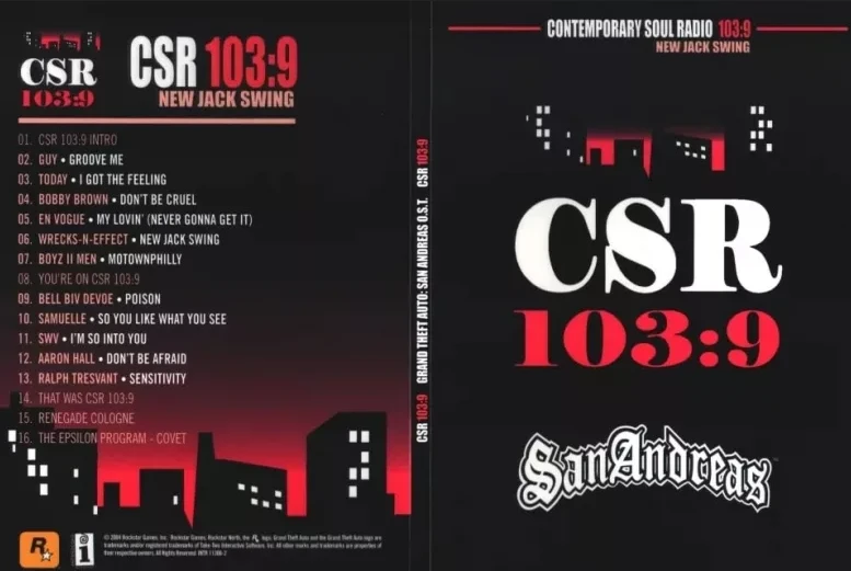 Grand Theft Auto San Andreas "Русифицированное Современное Соул радио CSR 103.9 "