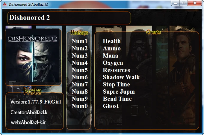 Dishonored 2: Трейнер/Trainer (+10) [1.77.9.0] {Abolfazl.k}