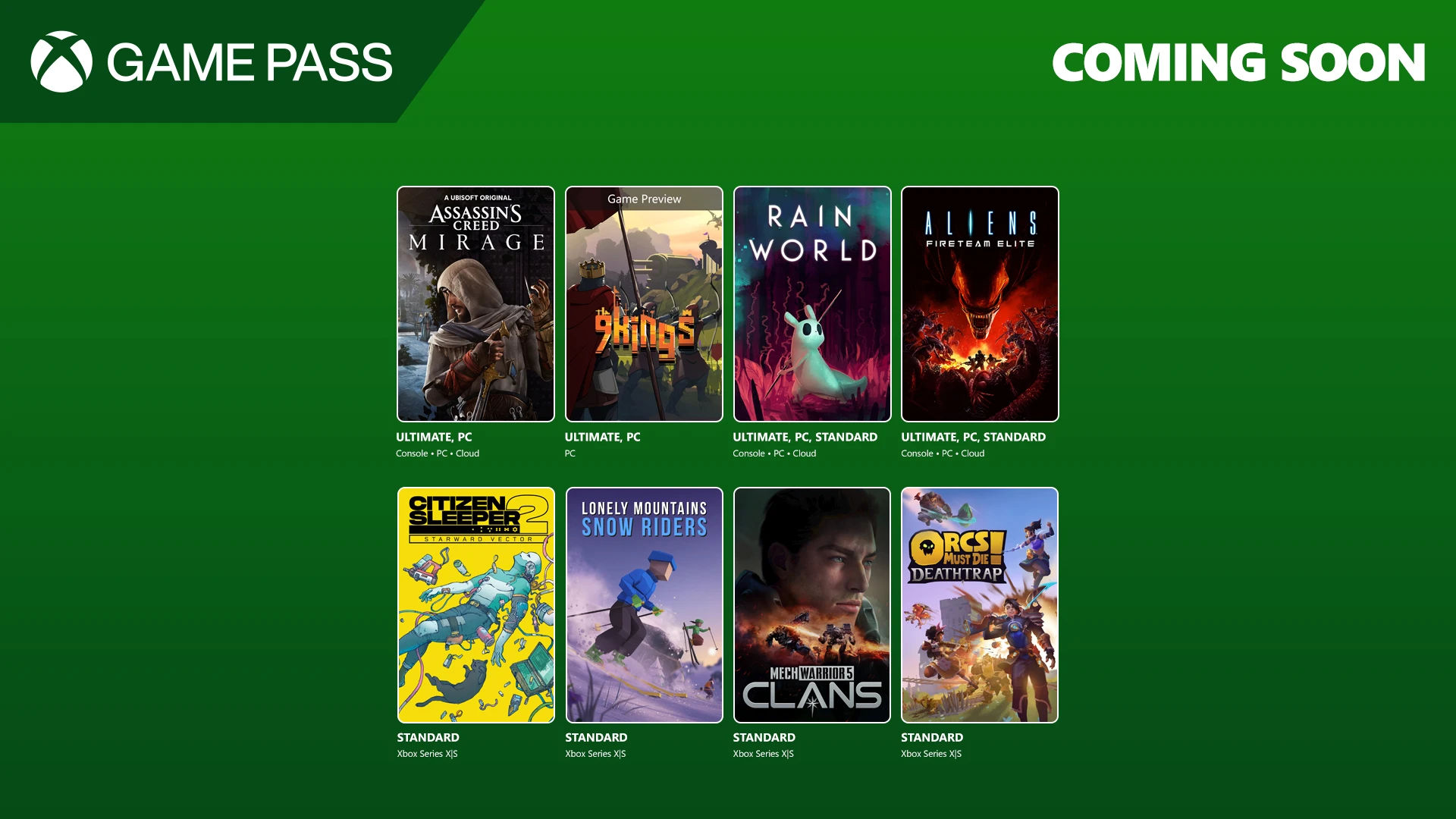Xbox Game Pass: игры первой половины августа - от Rain World до Assassin's Creed Mirage