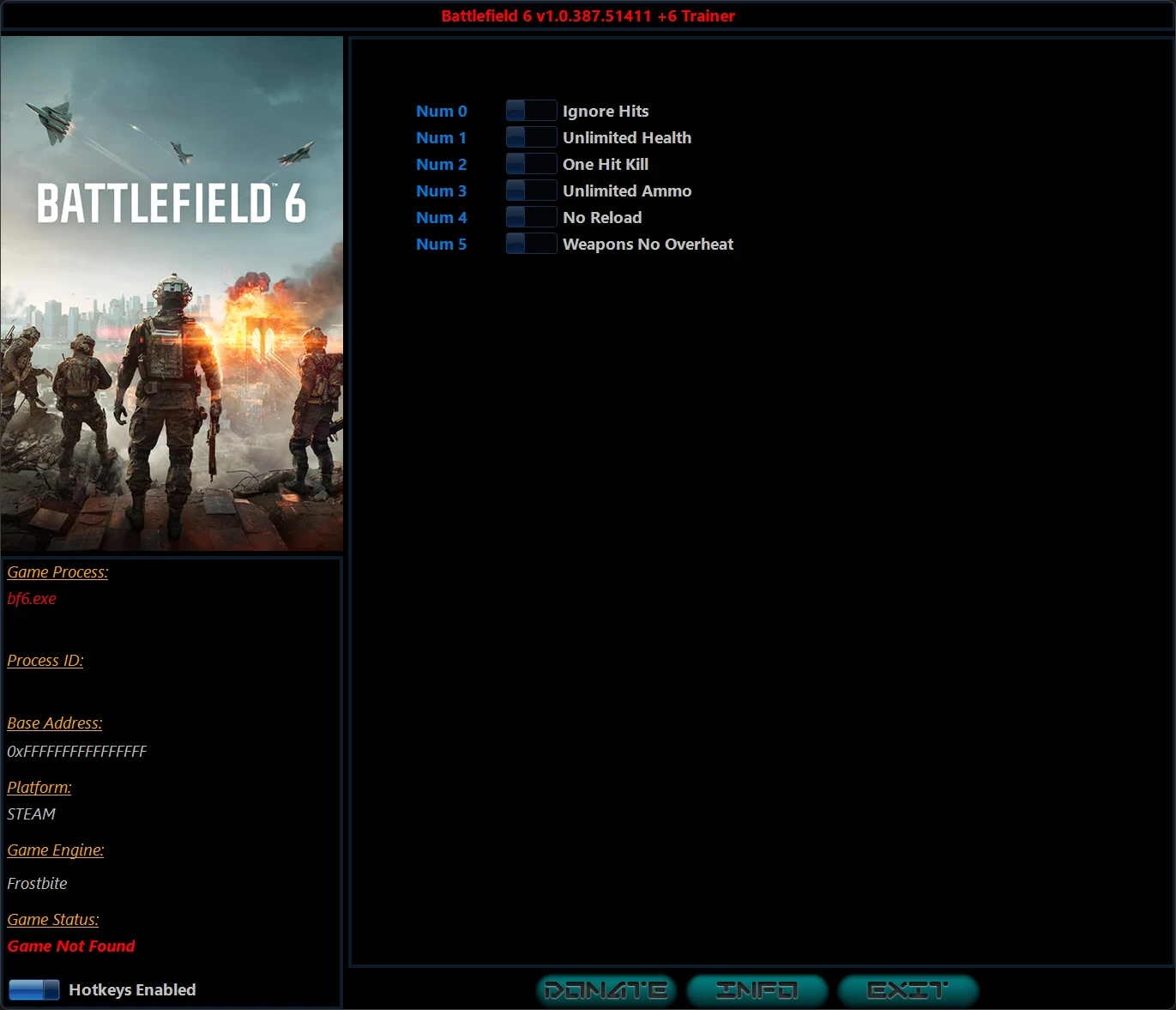 Battlefield 6 "Трейнер +6 от iNvIcTUs oRCuS: Здоровье, патроны, без перегрева и пр" [1.0.387.51411]