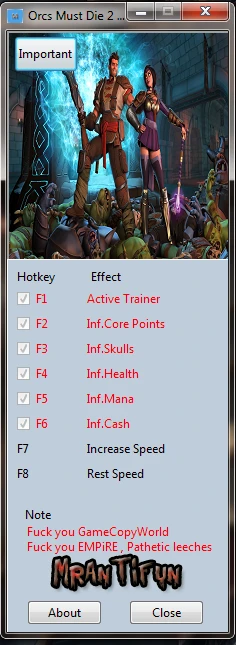 Orcs Must Die! 2: Трейнер/Trainer (+7) [1.0.0.362] {MrAntiFun}