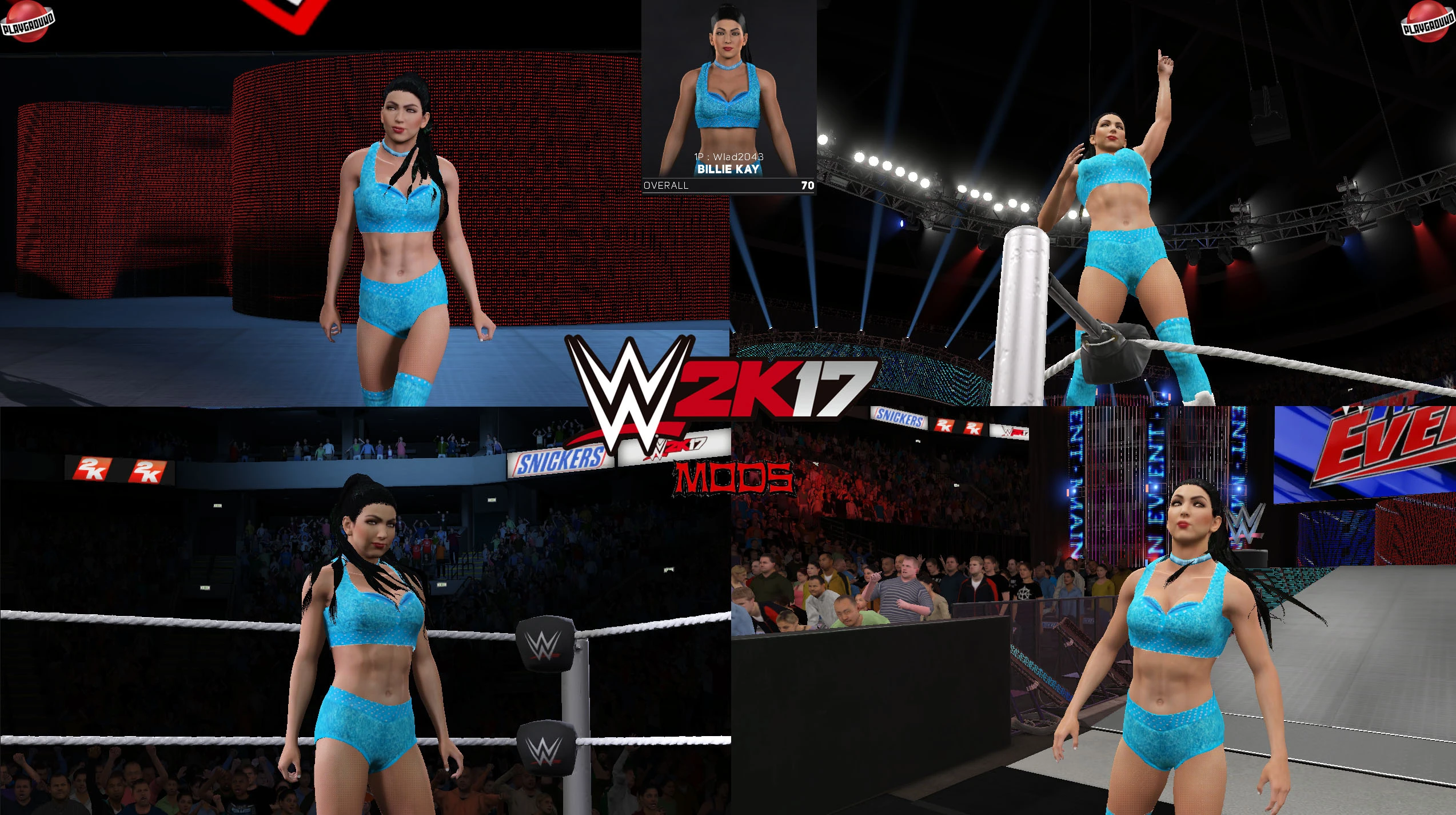 WWE 2K17 "Billie Kay Синий '20 Наряд (Лицевая анимация) WWE 2K19 Порт Мод"