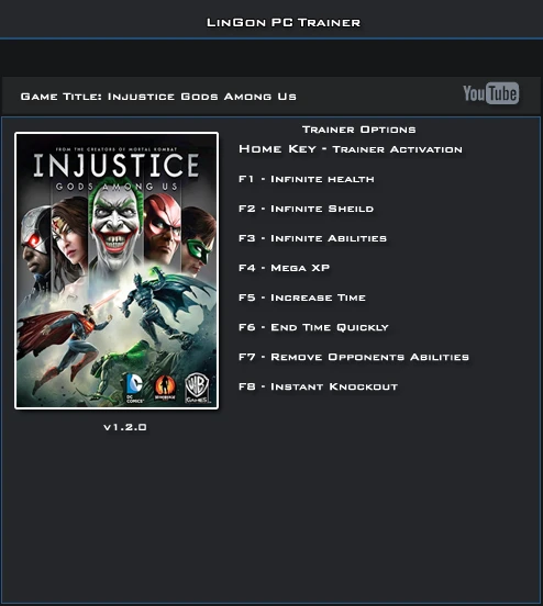 Injustice ~ Gods Among Us: Трейнер/Trainer (+8) [1.2.0] {LinGon}
