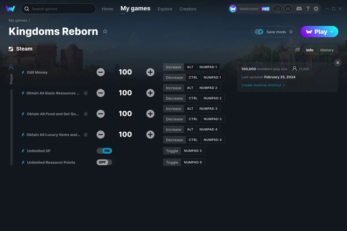 Kingdoms Reborn "Трейнер +6" [UPD: 25.02.2024] {FLiNG / WeMod}