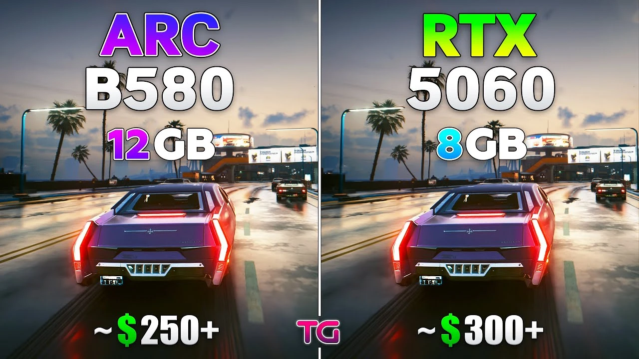 Какая недорогая видеокарта лучше? Intel ARC B580 сравнили с GeForce RTX 5060 в 10 играх