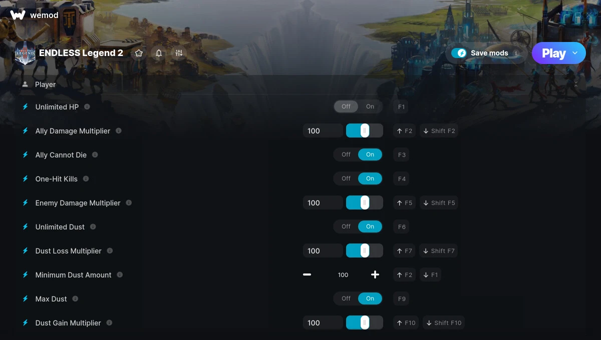 Endless Legend 2 "Трейнер +21 от WeMod: Здоровье, пыль, строительство, исследования, влияние, супер урон"