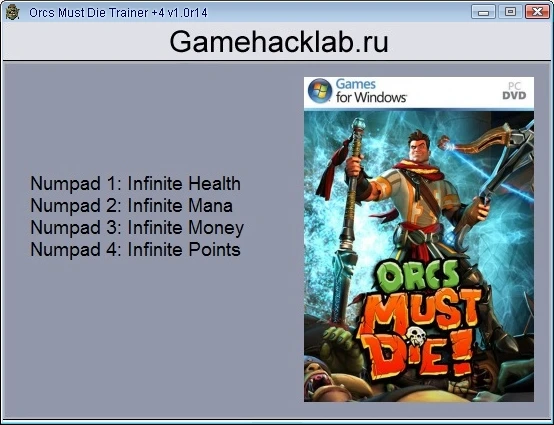 Orcs Must Die!: Трейнер/Trainer (+4) [1.0r14] {24K}