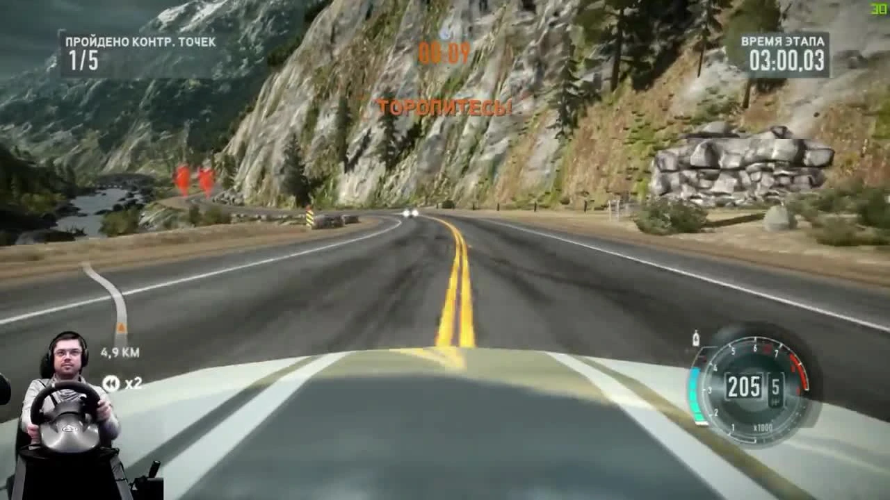 Подъезд к Йосемити BMW M3 E92 GTS Need for Speed: The Run на руле Fanatec Porsche 911 GT2