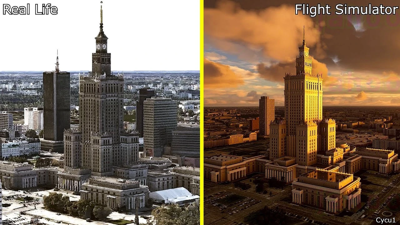 Microsoft Flight Simulator - сравнение игры и реальных кадров