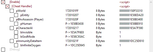 Assassin's Creed: Origins: Таблица для Cheat Engine [UPD: 31.10.2017] {SunBeam}