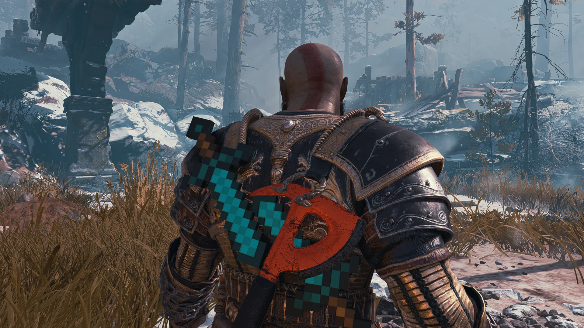 God of War "Клинки Minecraft"