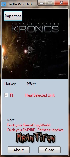 Battle Worlds ~ Kronos: Трейнер/Trainer (+1: Исцеление Юнитов) [1.0] {MrAntiFun}