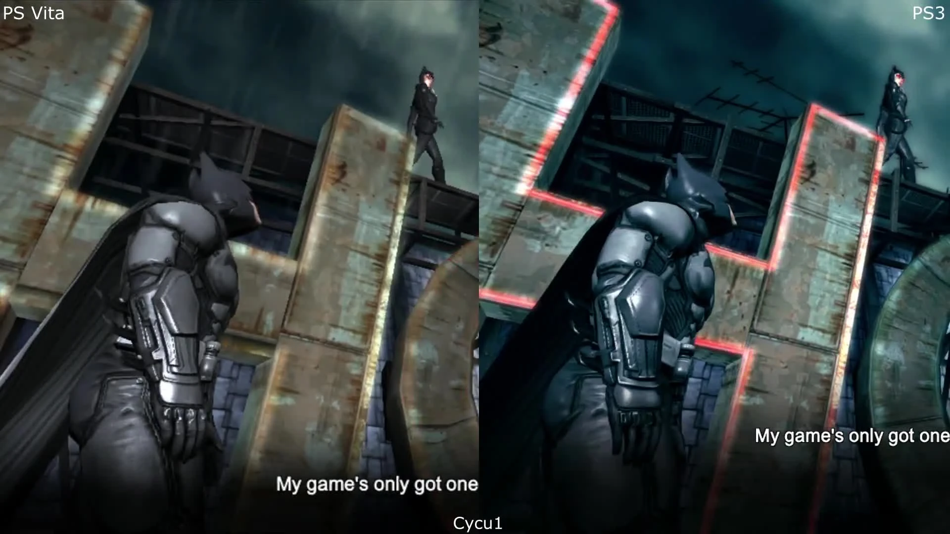 Batman Arkham Origins Blackgate PS Vita vs PS3 Сравнение графики