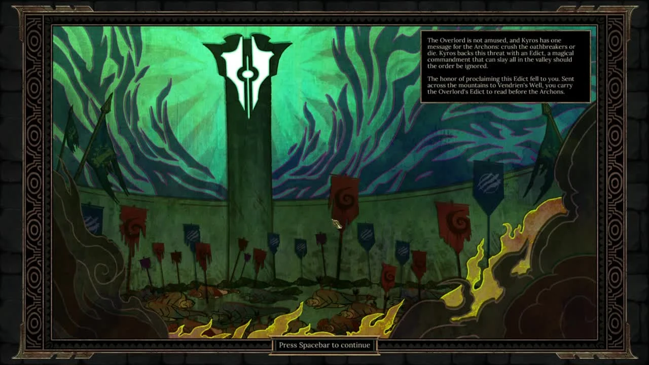 1.5 часа геймплея Tyranny: создание персонажа и первый выход в мир