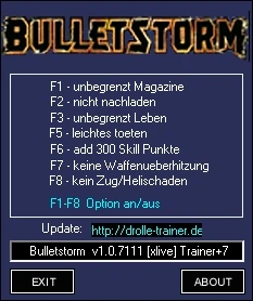 Bulletstorm: Трейнер (+7) [1.0.7094 & 1.0.7111] {drolle}
