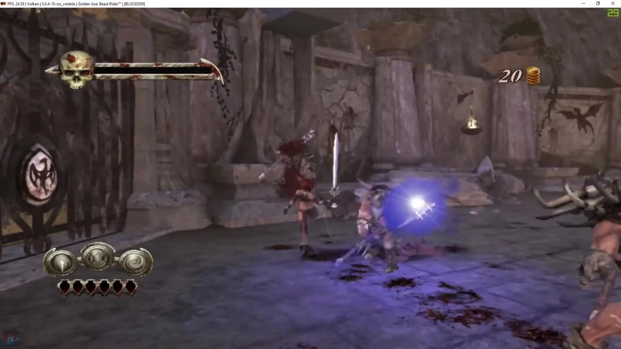 Пример работы Golden Axe: Beast Rider на эмуляторе PS3