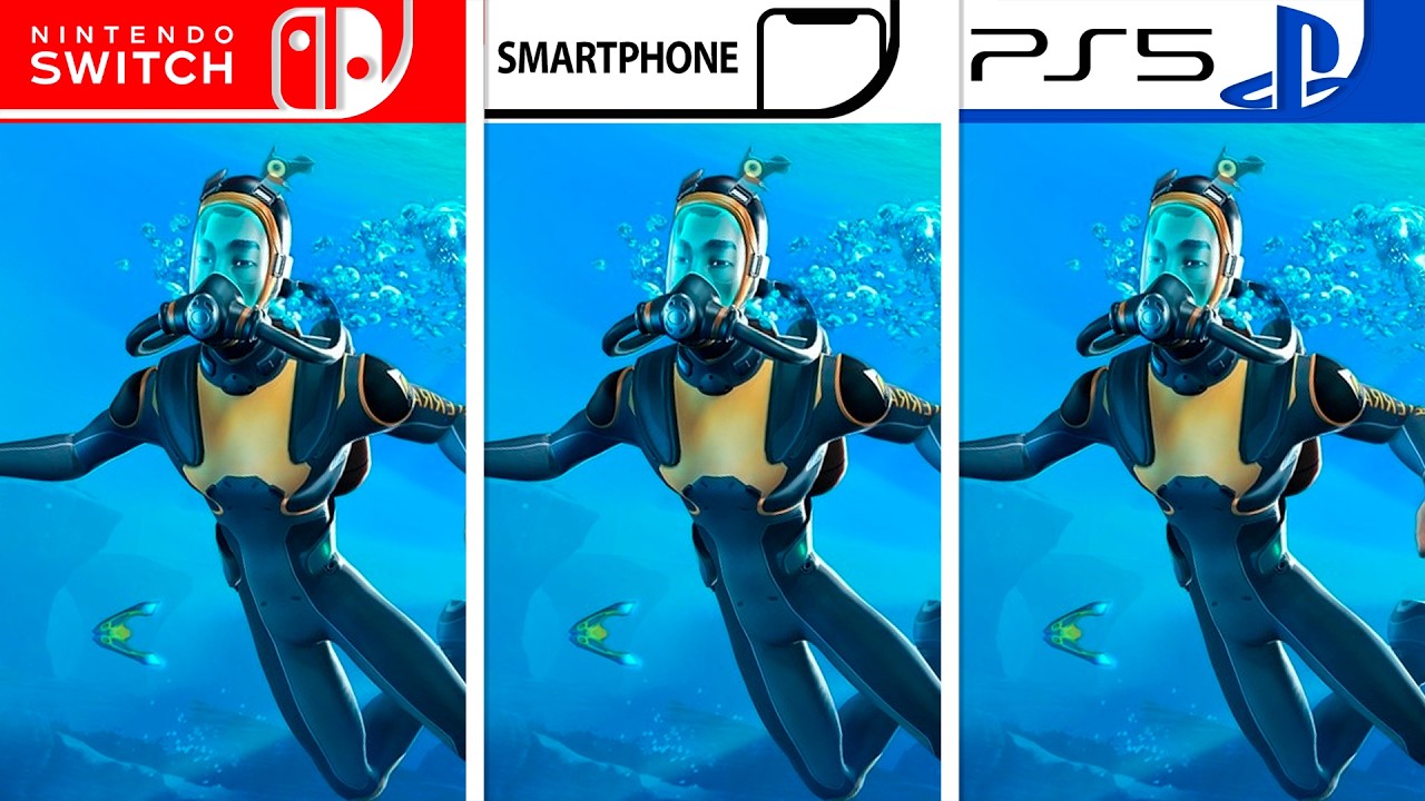 Subnautica: сравнение графики на смартфоне, Nintendo Switch и PlayStation 5