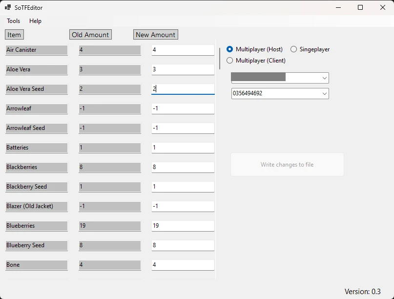Sons of The Forest "Редактор инвентаря SoTFEditor"