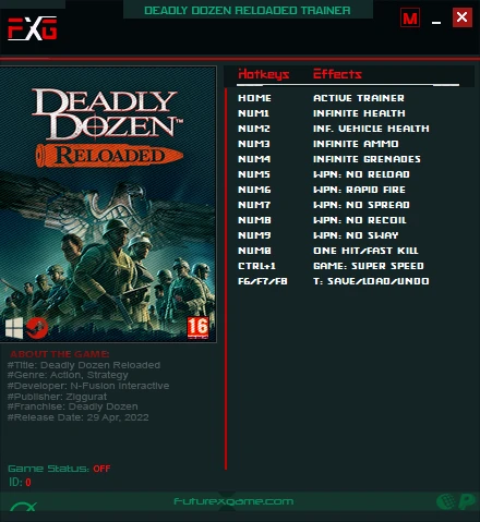 Deadly Dozen Reloaded "Трейнер +12" [1.03] {FutureX}