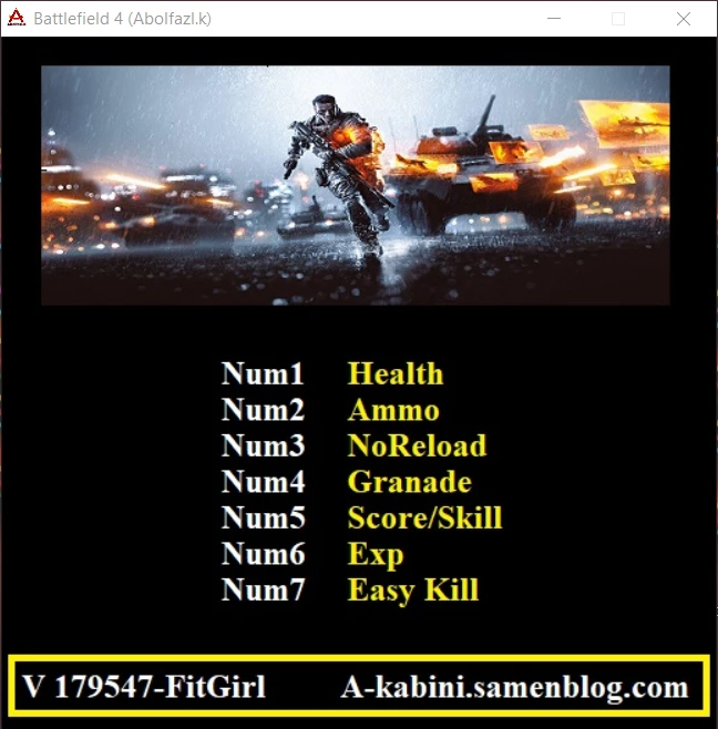 Battlefield 4: Трейнер/Trainer (+7) [v179547] {FitGirl}