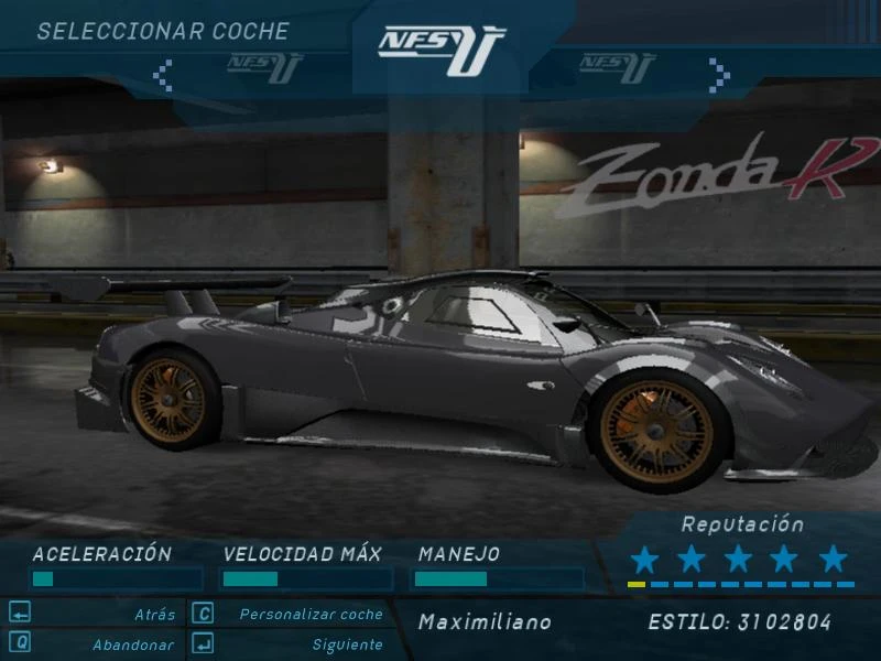 Need for Speed: Underground "Pagani ZondaR"