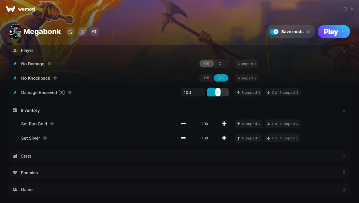 Megabonk "Трейнер +68 от WeMod: Здоровье, урон, щит и пр"