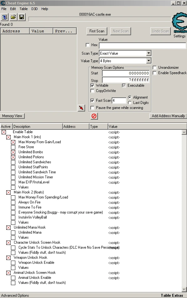 Castle Crashers: Таблица для Cheat Engine [Steam 30-12-2015]