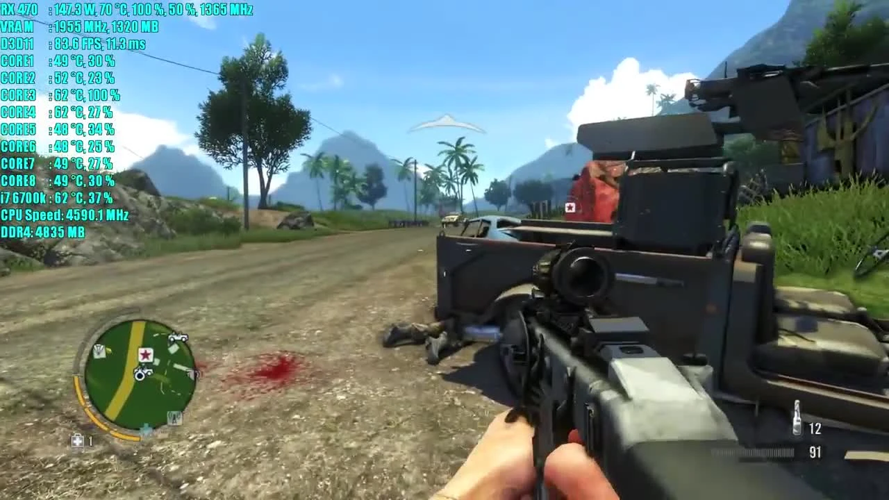 Far Cry 3 RX 470 4GB OC | 1080p Ultra Settings 2x MSAA |