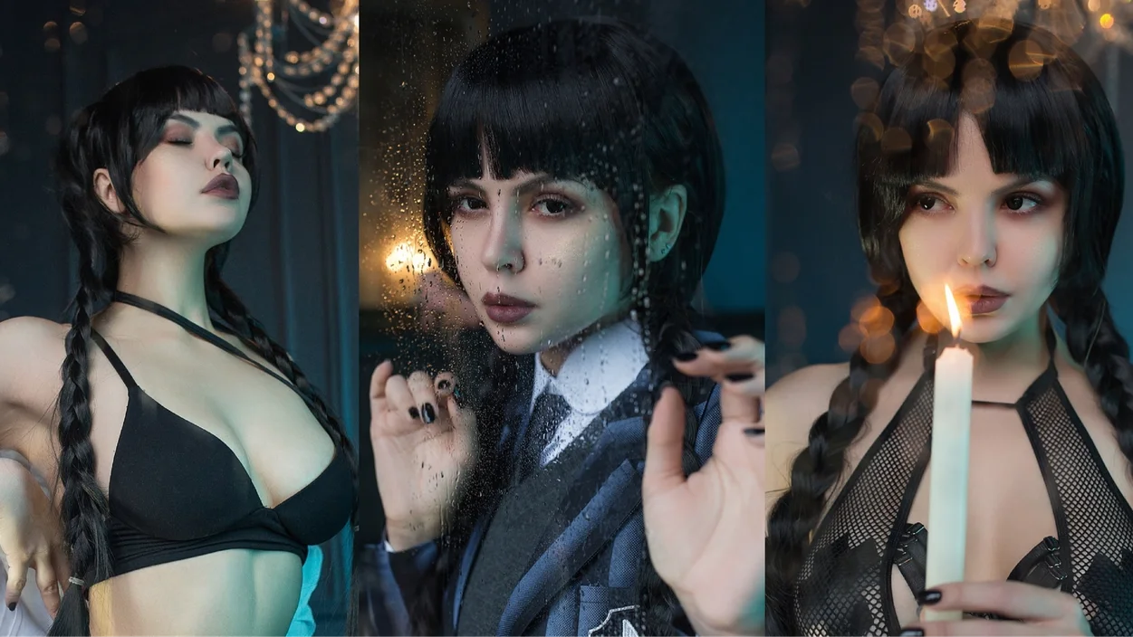 Российская модель показала откровенный косплей Уэнсдэй