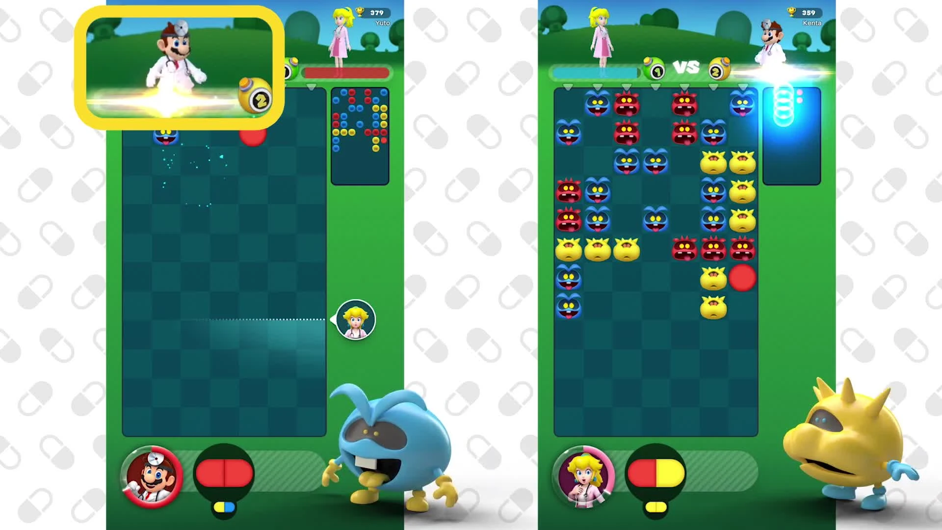 Геймплей многопользовательского режима мобильной Dr. Mario