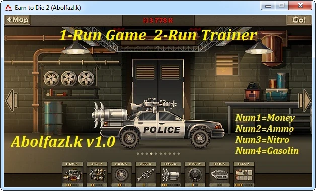 Earn to Die 2: Трейнер/Trainer (+4) [1.0] {Abolfazl-k}