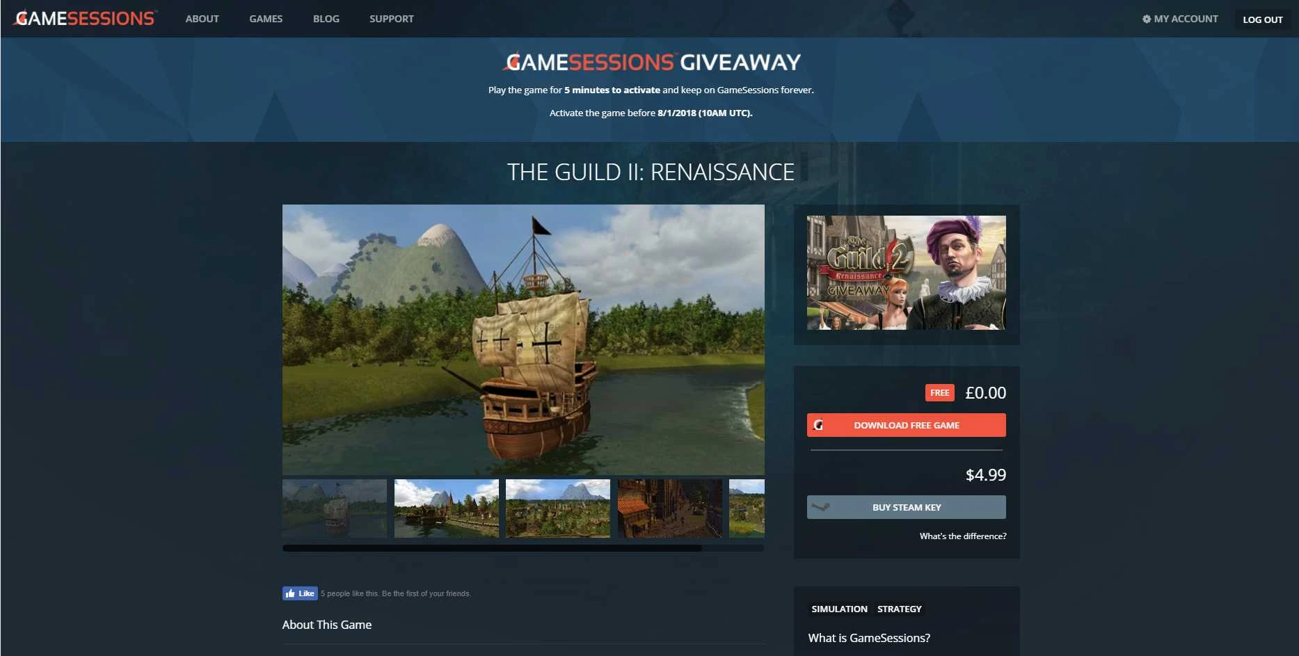 Сервис Gamesessions раздает бесплатно игру The Guild II Renaissance