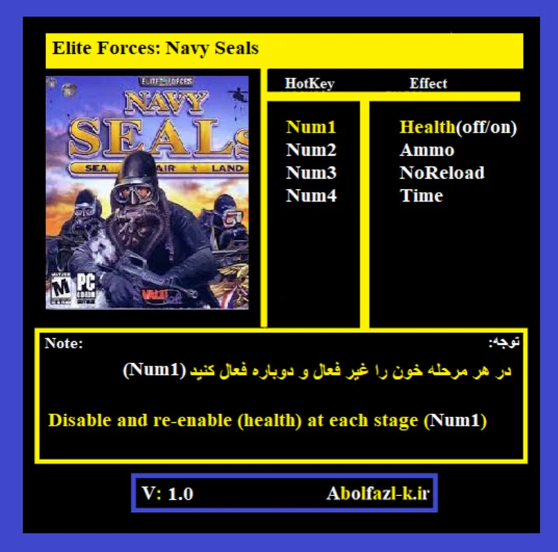 Elite Forces: Navy Seals "Трейнер +4" [1.0] {Abolfazl.k}