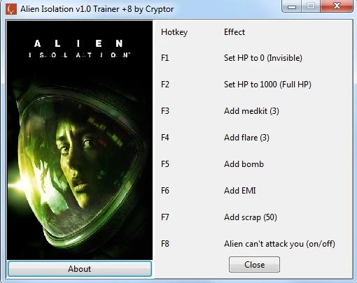 Alien: Isolation: Трейнер/Trainer (+8) [1.0] {Cryptor}