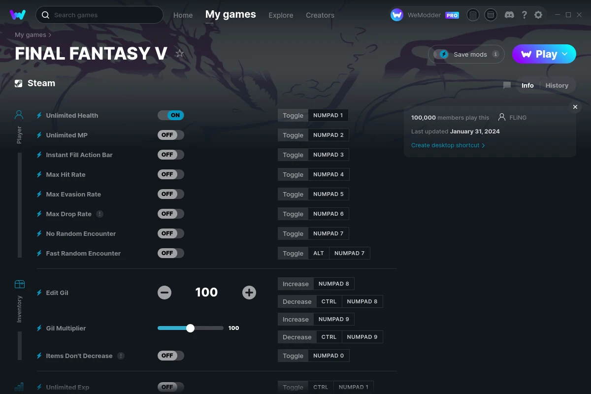 Final Fantasy 5 ~ Pixel Remaster "Трейнер +17" [UPD: 31.01.2024] {FLiNG / WeMod}