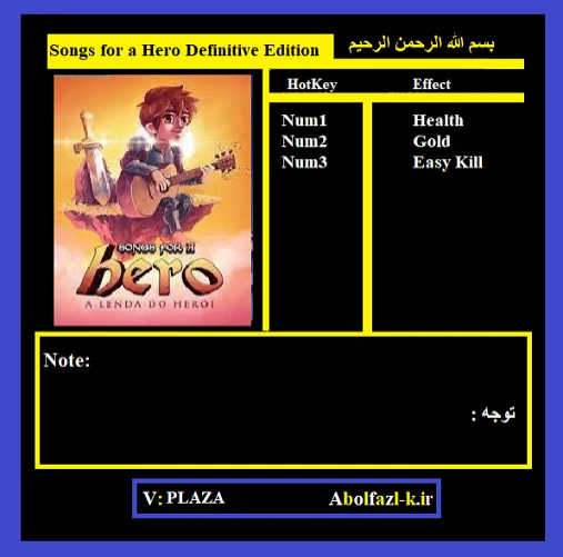 Songs for a Hero: Definitive Edition: Трейнер/Trainer (+3) [PLAZA] {Abolfazl.k}