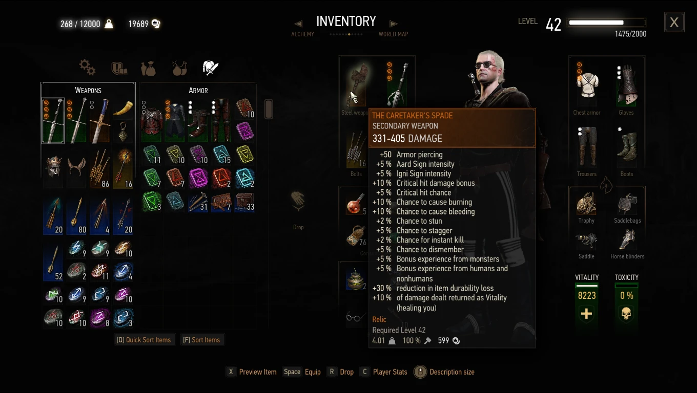 Witcher 3 "Улучшенная Лопата Ключника"