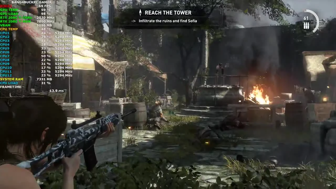 Rise Of The Tomb Raider Очень высокие настройки 4K | RTX 2080 Ti | i7 8700K 5.3GHz