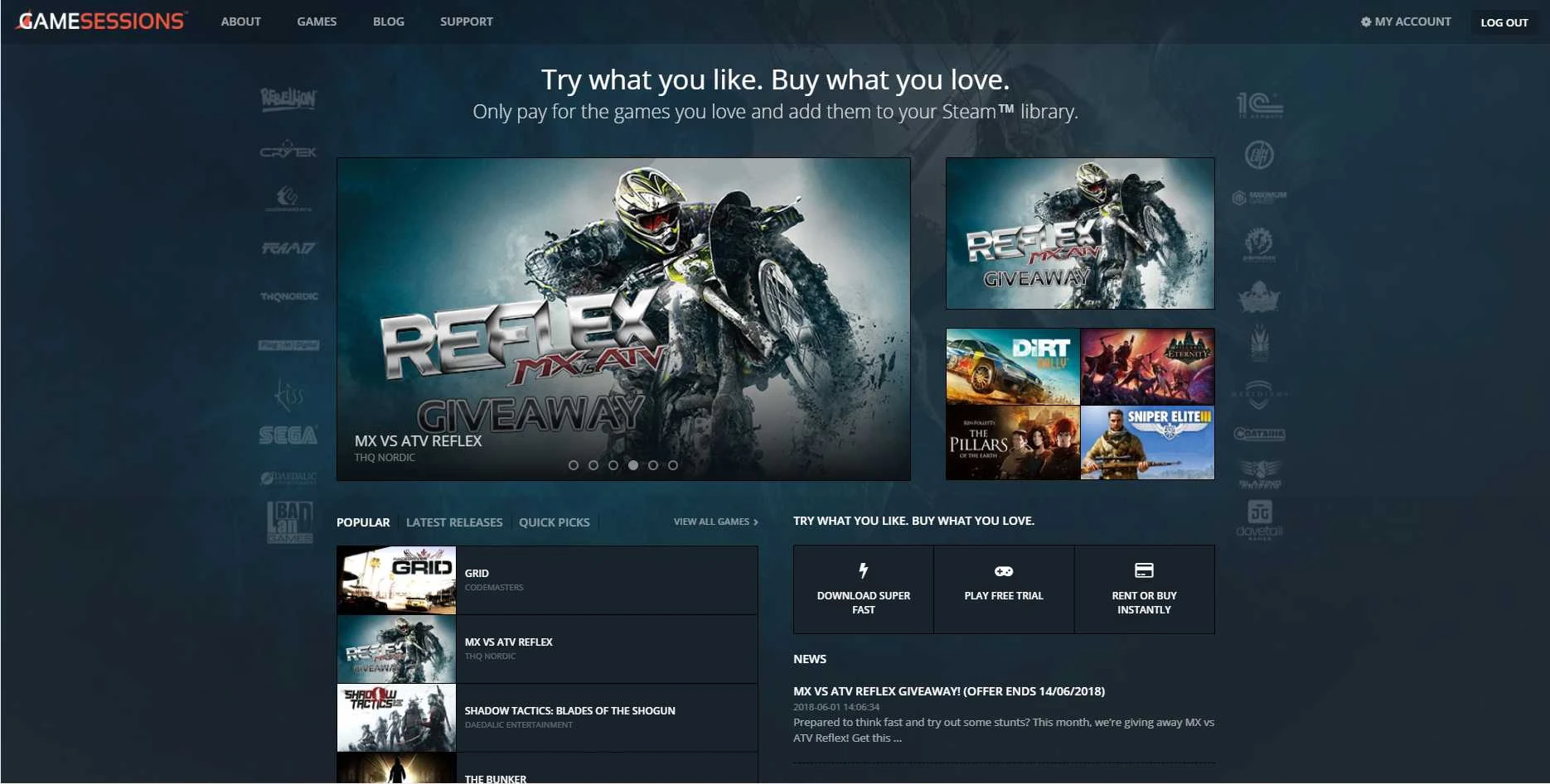 Сервис Gamesessions раздает бесплатно игру MX vs. ATV Reflex