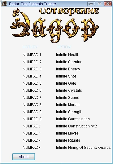 Эадор - Сотворение: Трейнер/Trainer (+14) [1.05] {24K/PlayGround.ru}