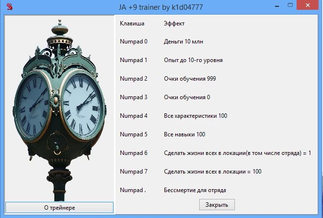 Jagged Alliance: Back in Action: Трейнер/Trainer (+9) [1.13b] {k1d04777}