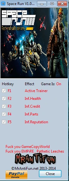 Space Run: Трейнер/Trainer (+4) [1.0] {MrAntiFun}
