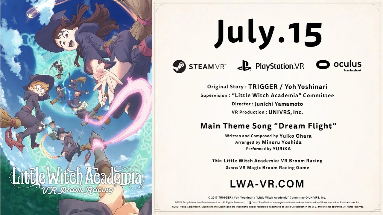 Симпатичные девочки гоняют на мётлах - смотрим трейлер Little Witch Academia: VR Broom Racing
