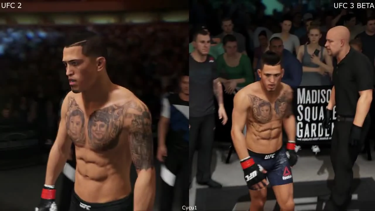 Сравнение графики UFC 2 vs UFC 3 BETA Xbox One X.