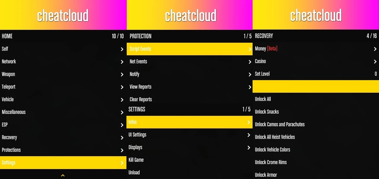 Grand Theft Auto 5 (GTA V): Чит-Мод/Cheat-Mode (CheatCloud v1.3) [1.57]