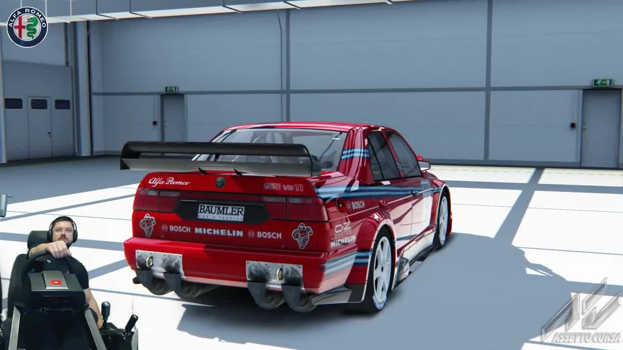 Assetto Corsa "Гонка DTM 90x на великолепной Alfa Romeo 155 V6 TI - Monza - Assetto Corsa + Fanatec CSL Elite"