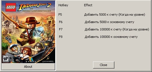 LEGO Indiana Jones: The Original Adventure: Трейнер/Trainer (+2) [1.0] {Zmeunik}