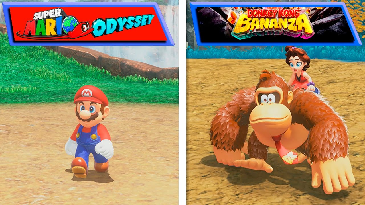 Сравнение графики и геймплея Donkey Kong Bananza с Super Mario Odyssey