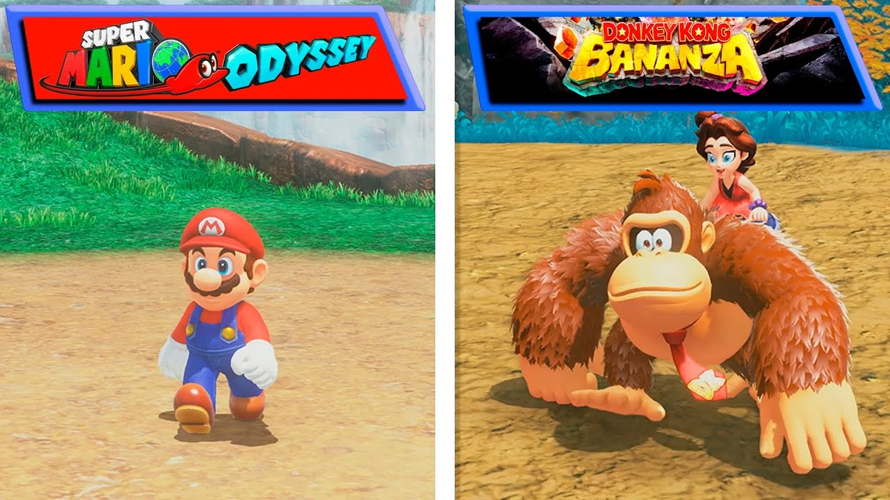 Сравнение графики и геймплея Donkey Kong Bananza с Super Mario Odyssey